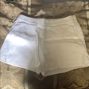 White J.Crew Linen Crossover Shorts